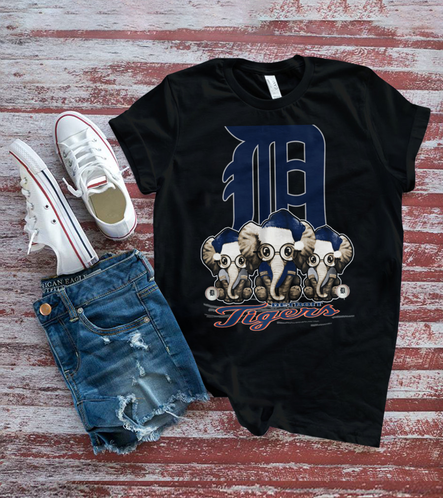 Detroit Tigers Elephants Christmas T-Shirt