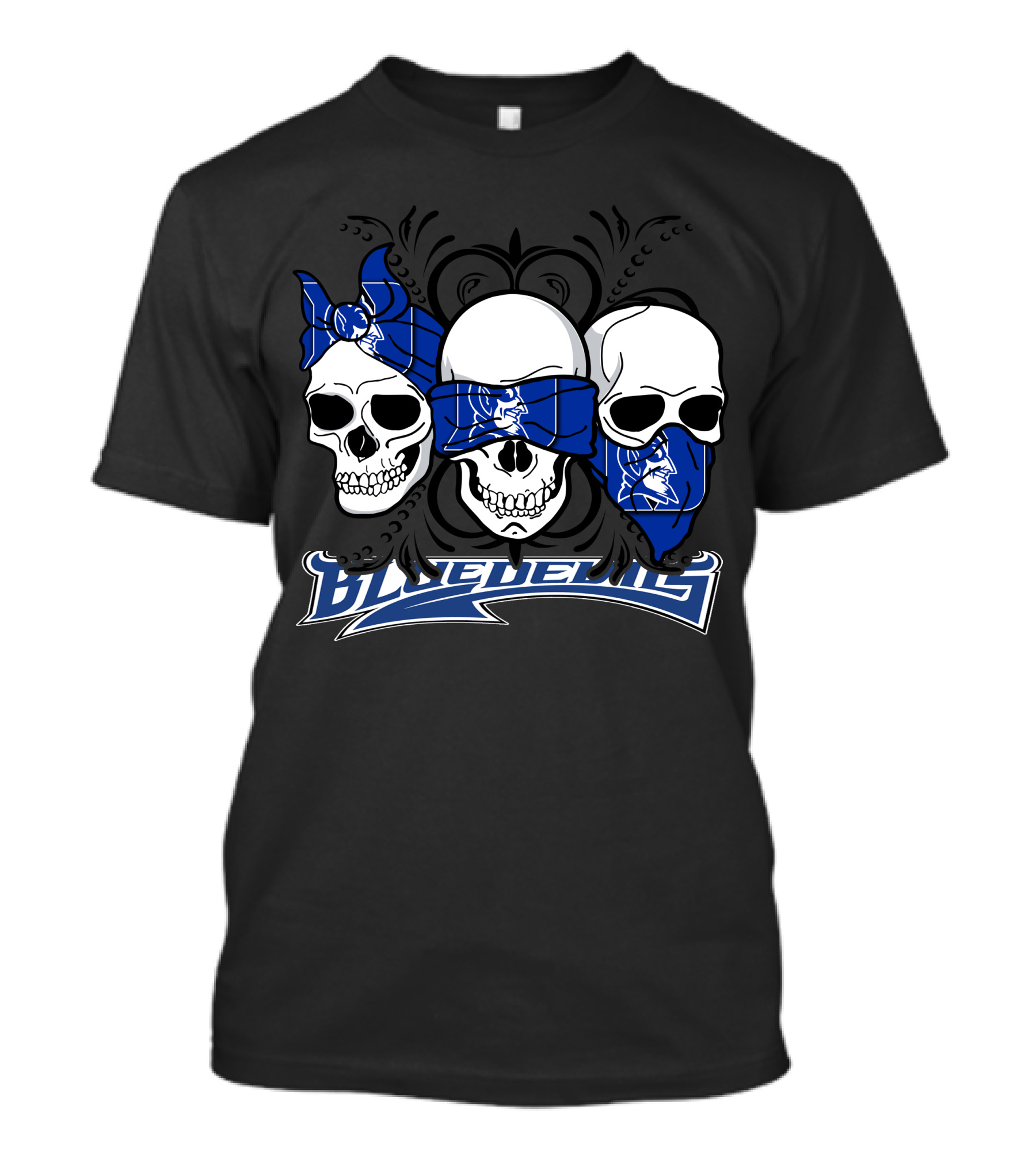 3 Skull Bandana Blue Devils T-Shirt