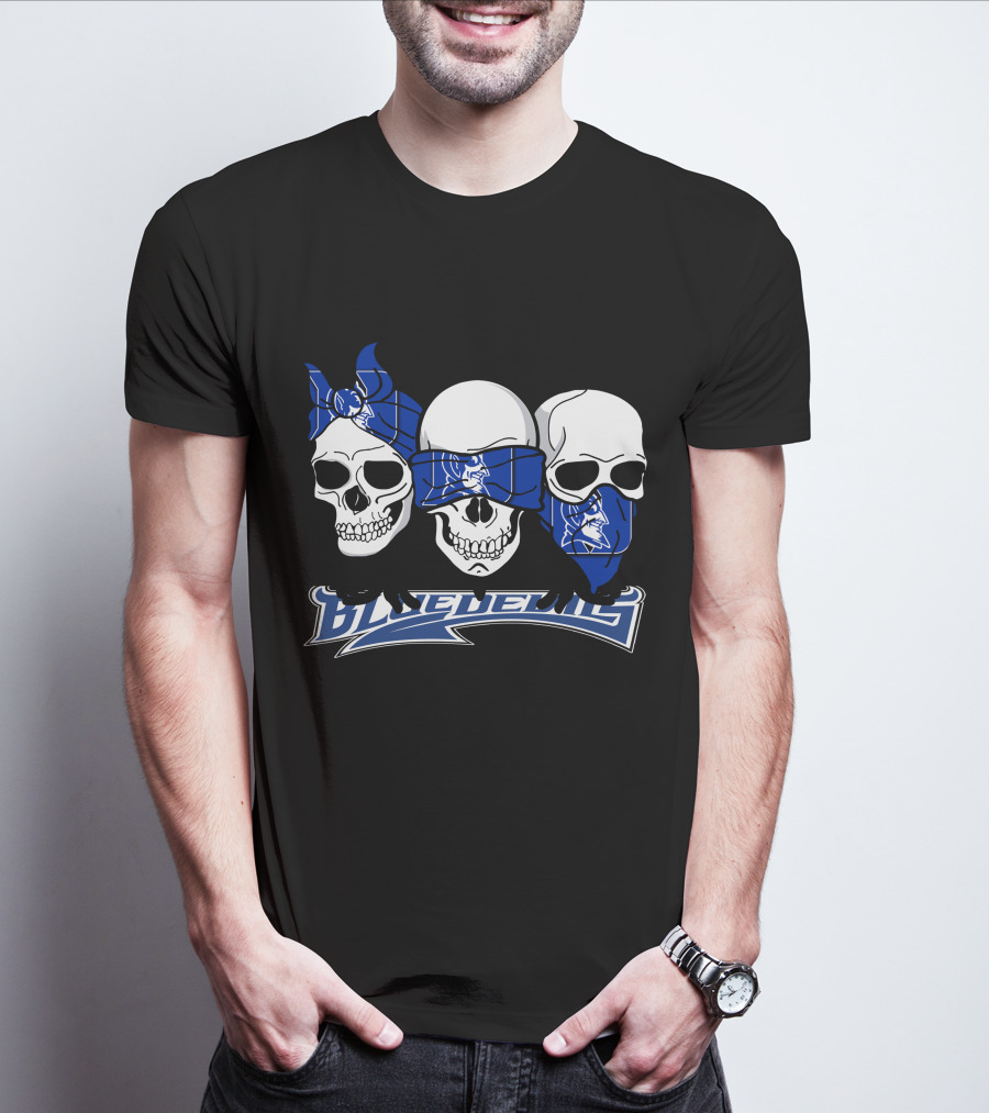 3 Skull Bandana Blue Devils T-Shirt