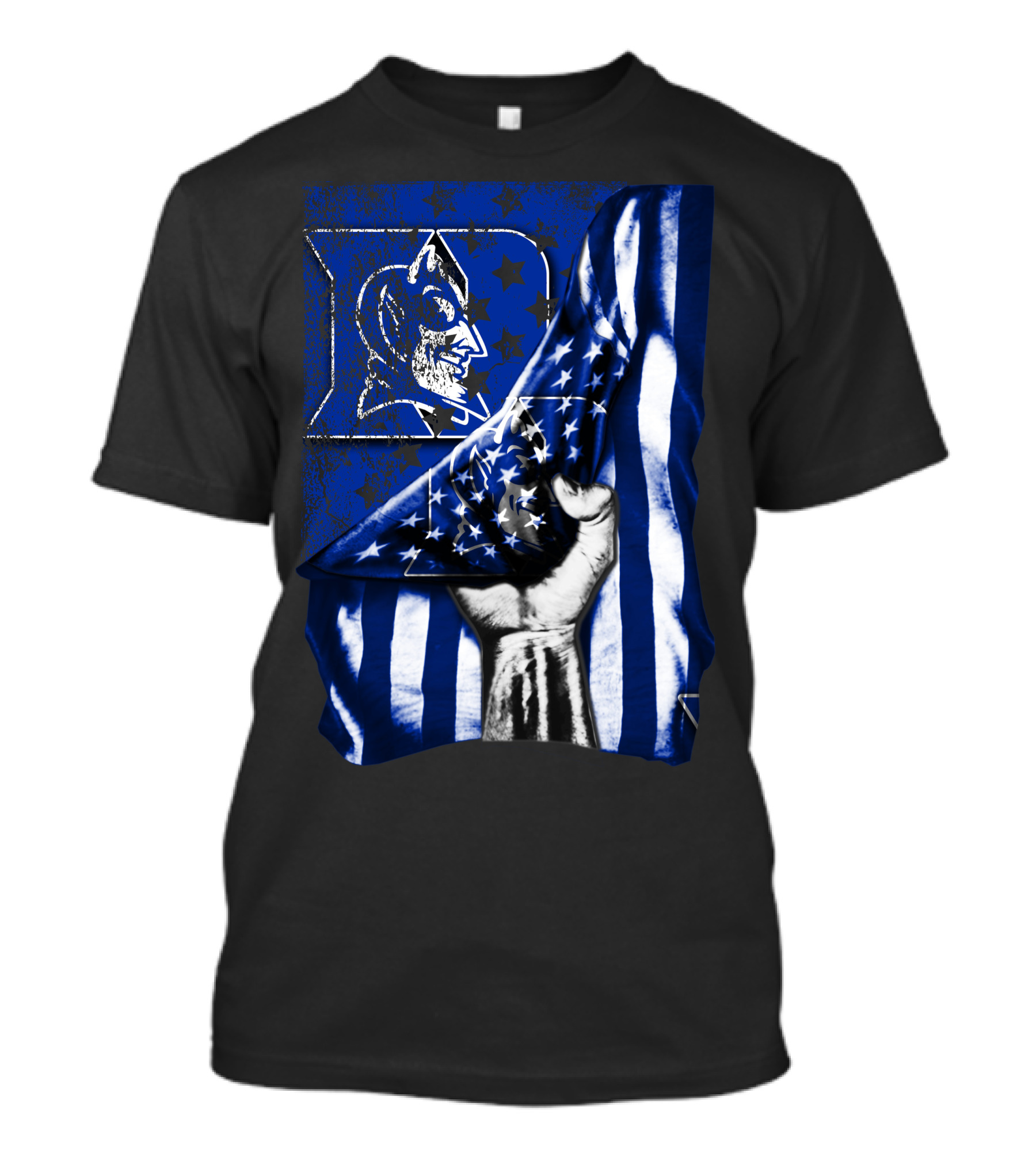 USA Flag With Duke Blue Devils Symbolic T-Shirt