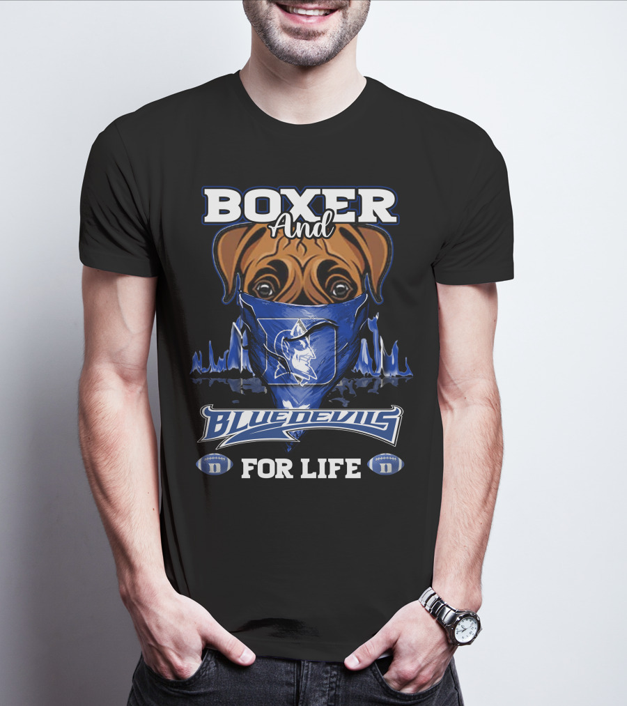 Boxer And Duke Blue Devils For Life T-Shirt