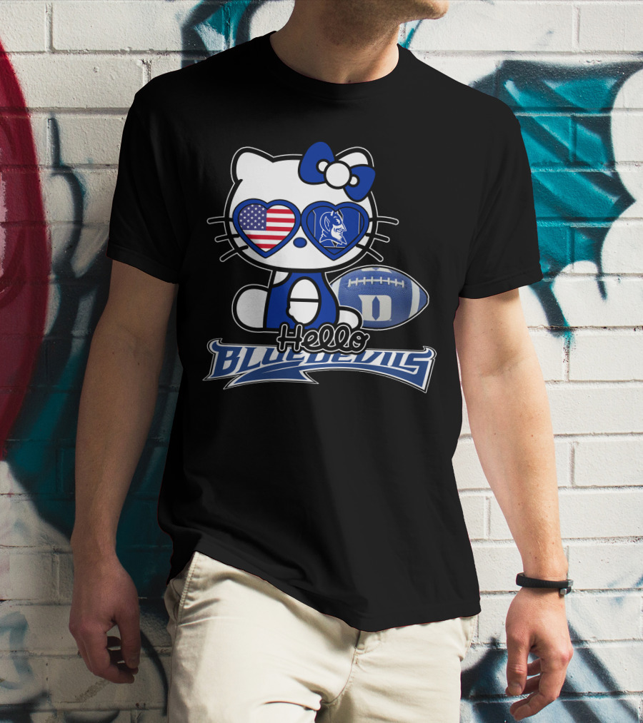 Hello Kitty Duke Blue Devils American Football Fan T-Shirt