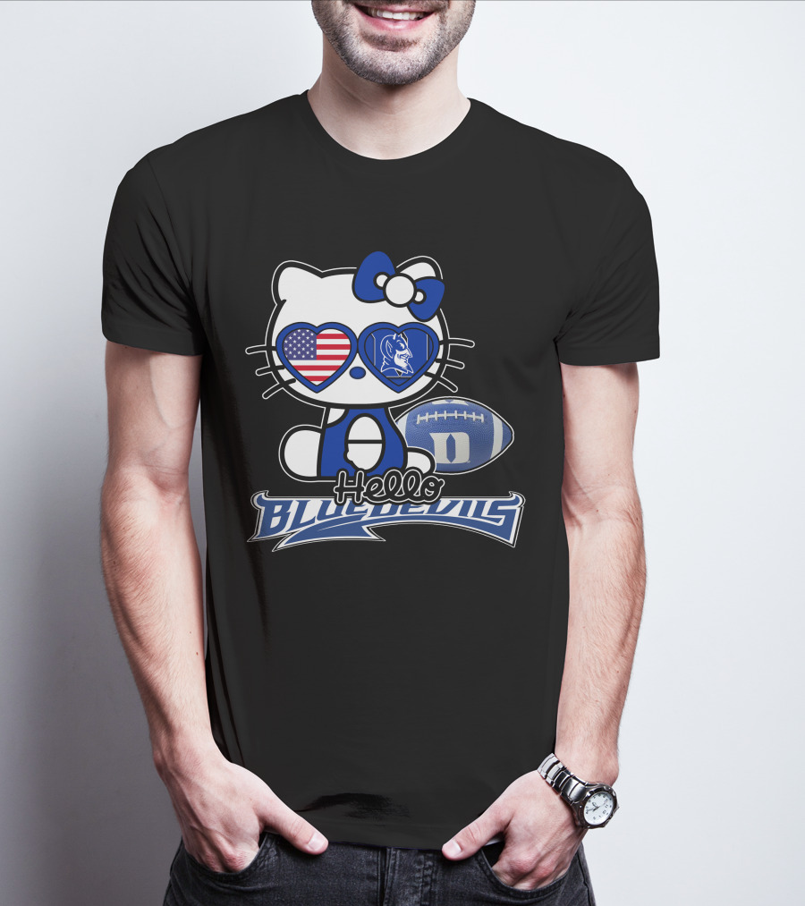 Hello Kitty Duke Blue Devils American Football Fan T-Shirt
