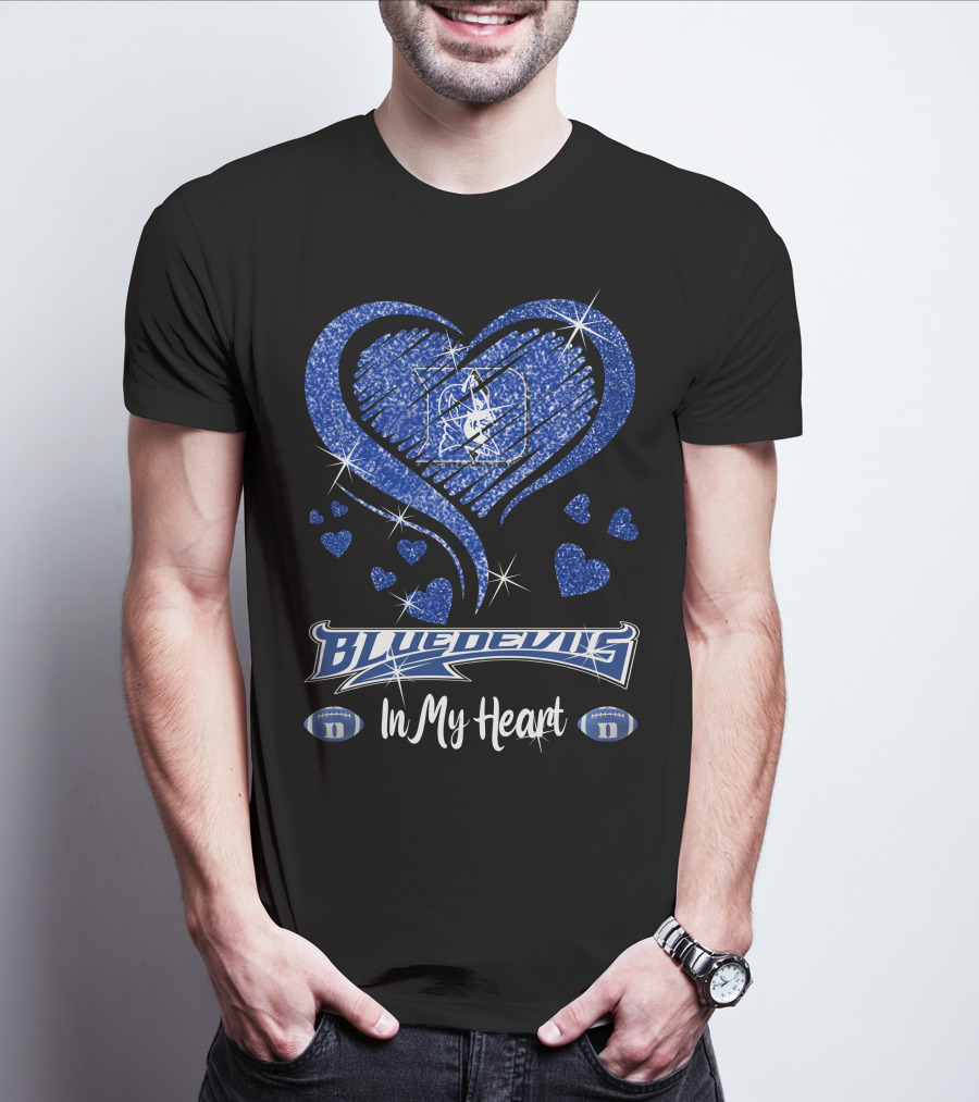 Blue Devils Heart Football Team Spirit In My Heart T-Shirt