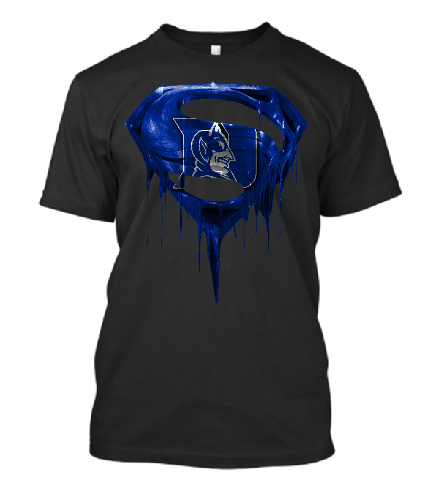 Duke Blue Devils Superhero Dripping T-Shirt