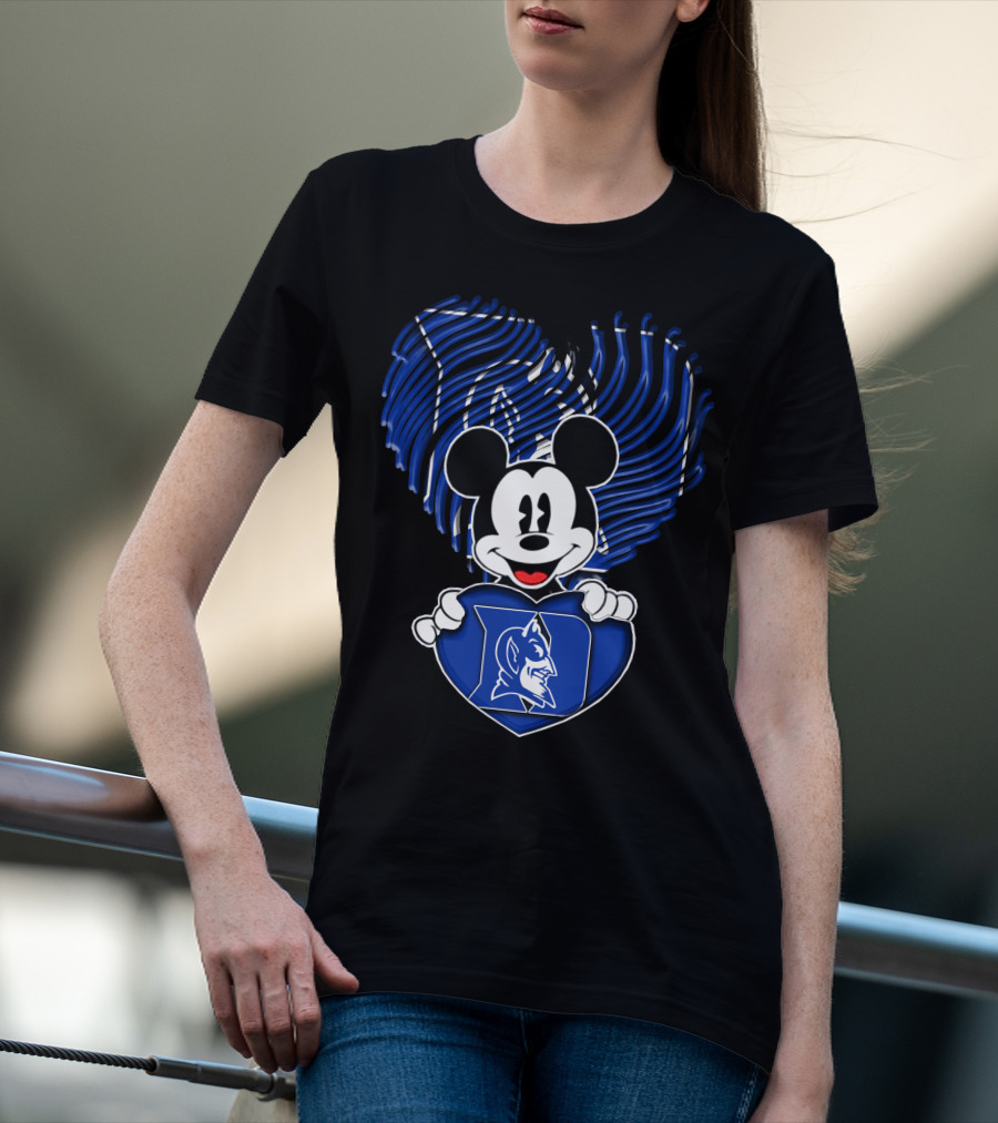 Mick Mouse Duke Blue Devils Heart T-Shirt