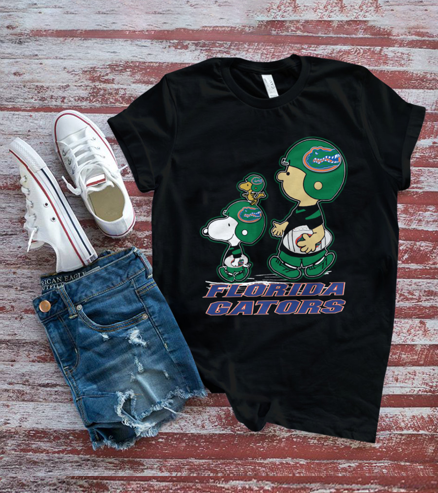 Snpfootball Florida Gators Peanuts Characters Football Helmets T-Shirt