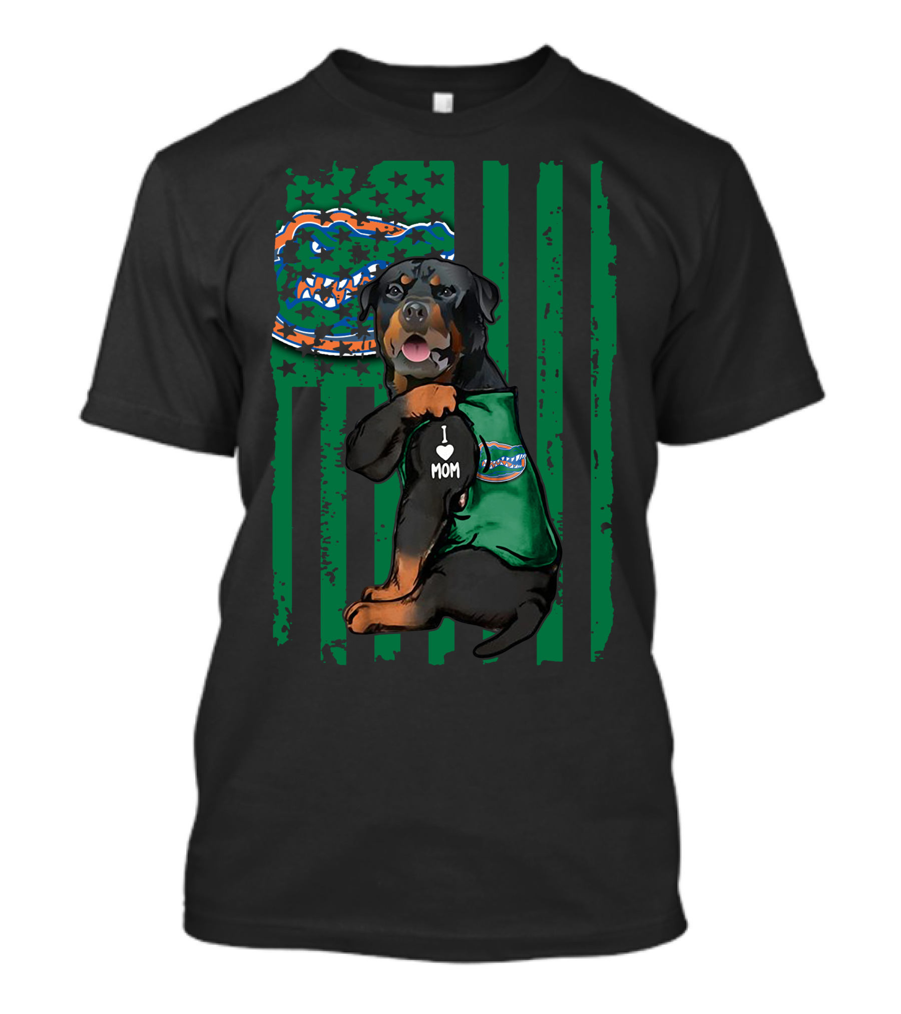 Rottweiler I Love Mom Florida Gators Fan Flag T-Shirt