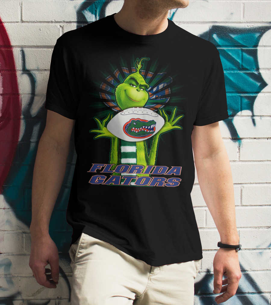 Grinch Holding Florida Gators Football T-Shirt