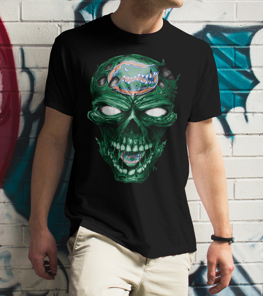 Skull Florida Gators Logo Zombie Face T-Shirt