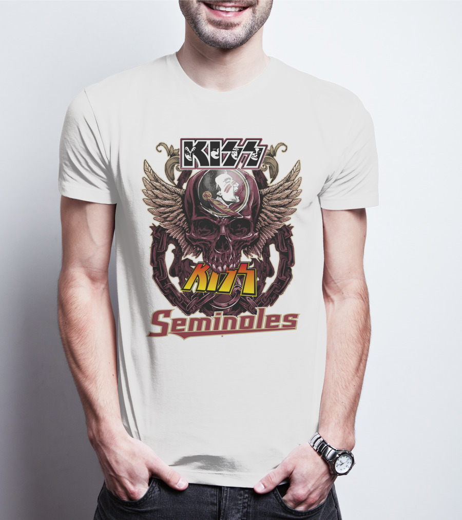 Kiss Florida State Seminoles Winged Skull T-Shirt