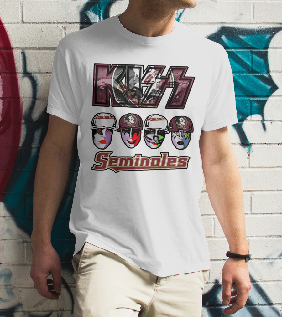 Kiss Florida State Seminoles Face Paint Caps T-Shirt