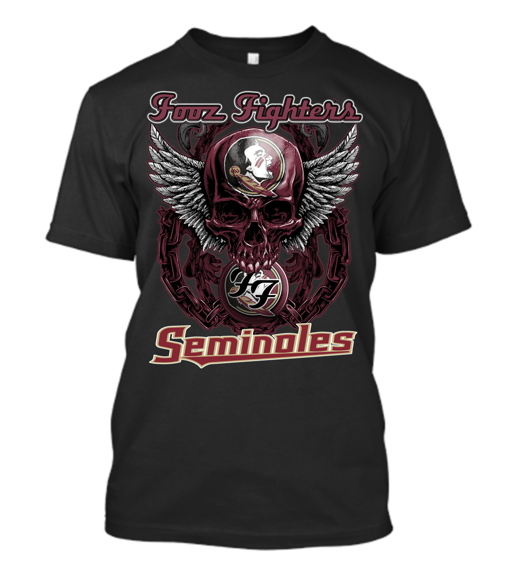 Foo Fighters Florida State Seminoles Skull And Wings T-Shirt