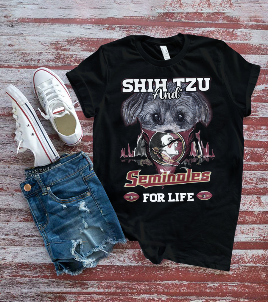 Shih Tzu And Seminoles For Life Florida State Seminoles T-Shirt