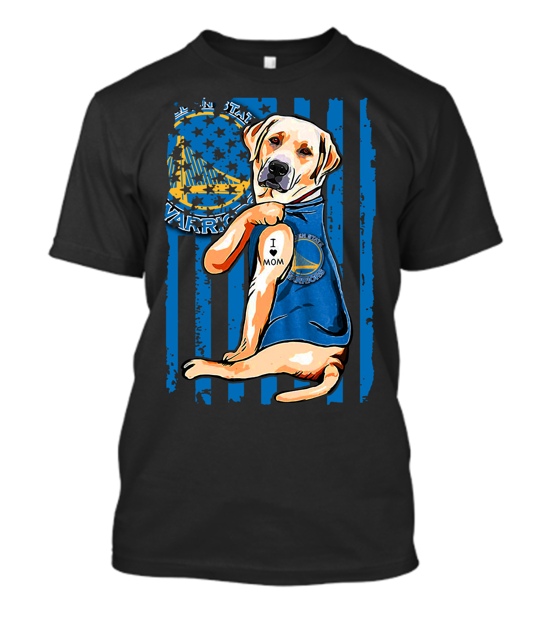 Golden State Warriors Labrador Retriever I Love Mom T-Shirt