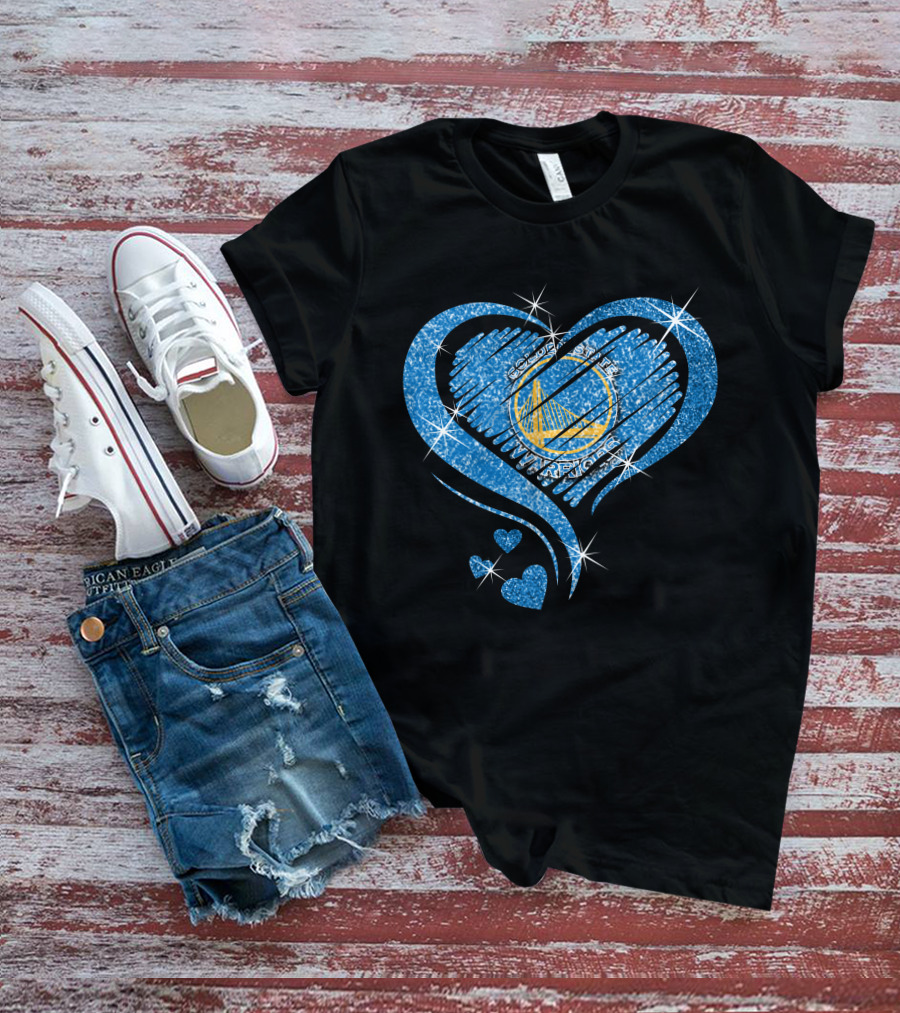 Heart Diamond Golden State Warriors Sparkle T-Shirt