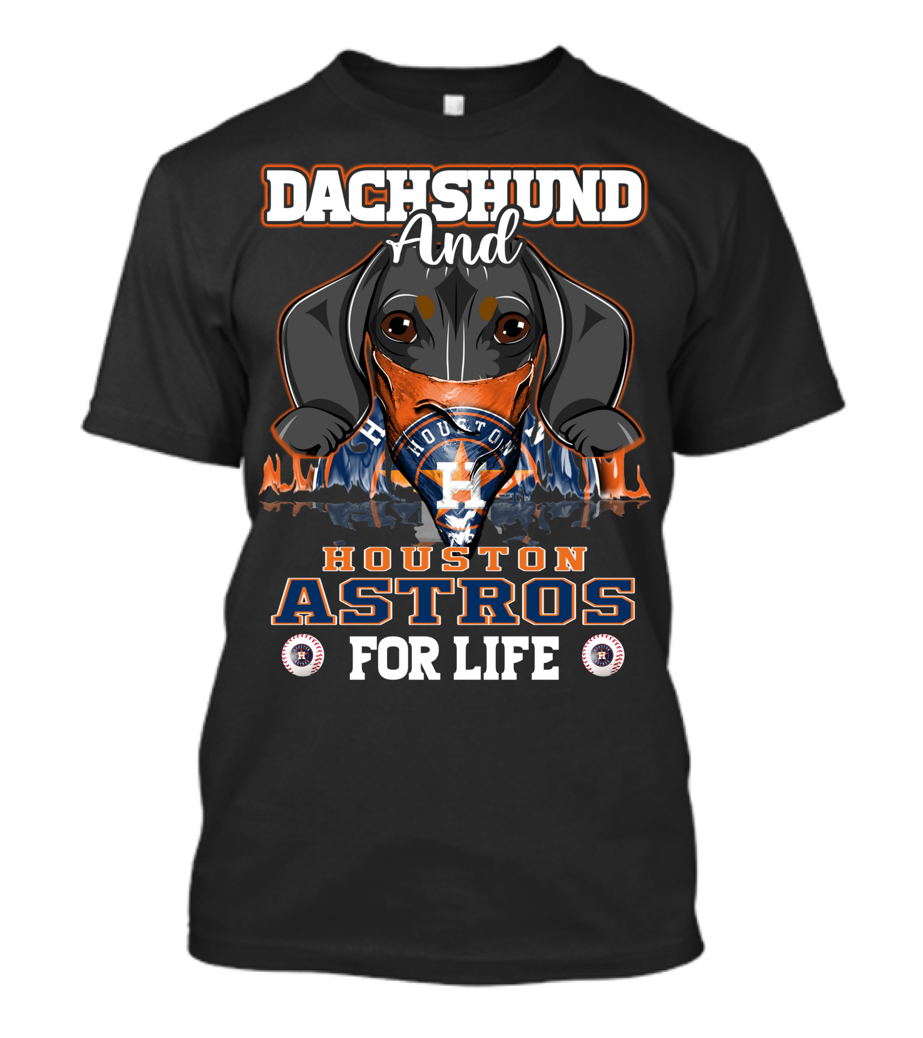 Dachshund And Houston Astros For Life T-Shirt