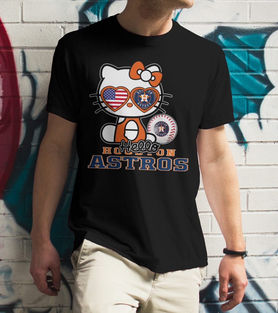 Hello Kitty Houston Astros Usa Baseball T-Shirt