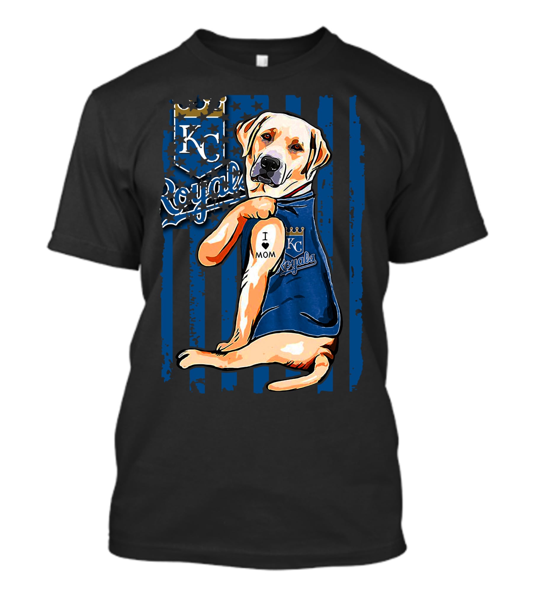 Labrador Retriever KC Royals I Love Mom T-Shirt