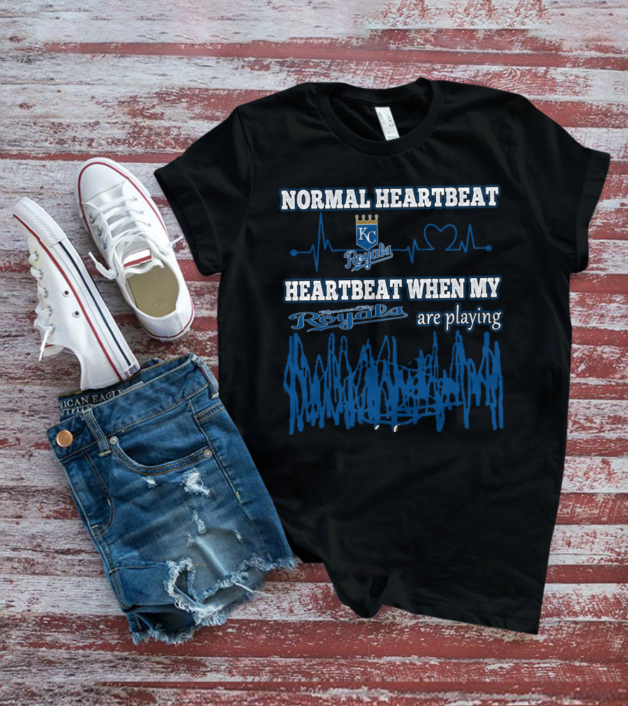 Normal Heartbeat Kansas City Royals Heartbeat When My Royals Are Playing T-Shirt