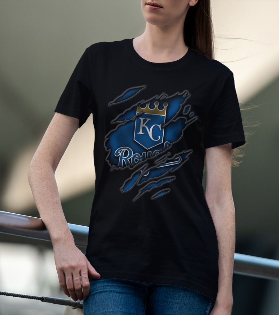Torn KC Royals Blue Claw Marks T-Shirt