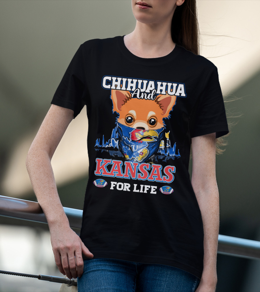 Chihuahua And Kansas Jayhawks Mascot For Life T-Shirt