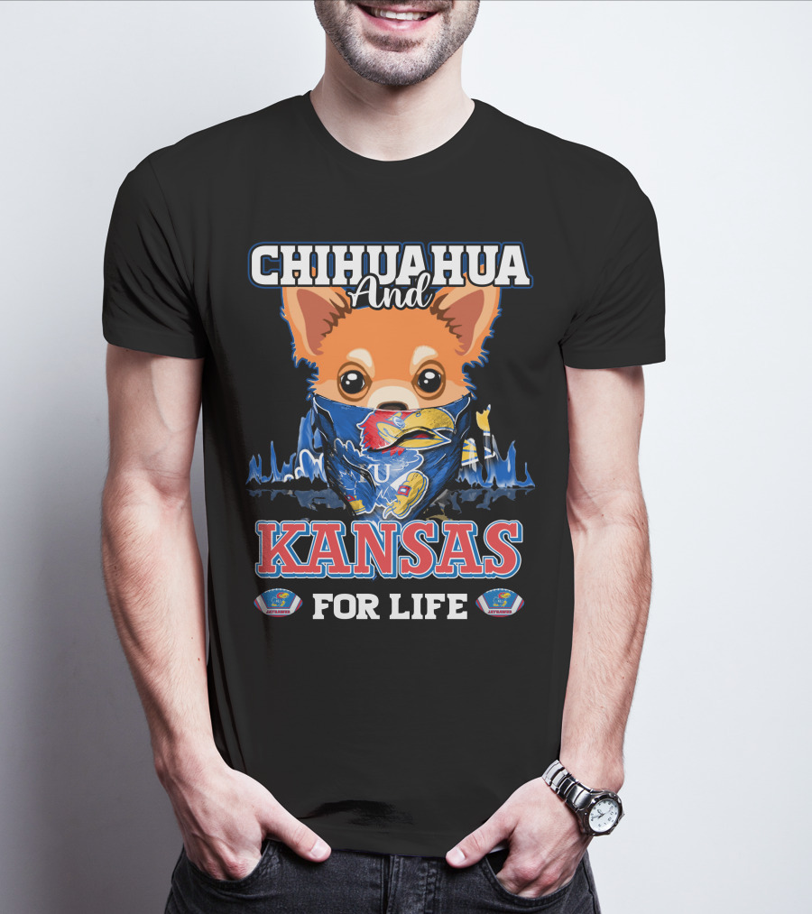 Chihuahua And Kansas Jayhawks Mascot For Life T-Shirt
