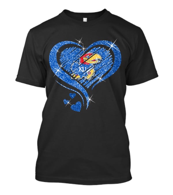 Kansas Jayhawks Sparkling Heart KU T-Shirt