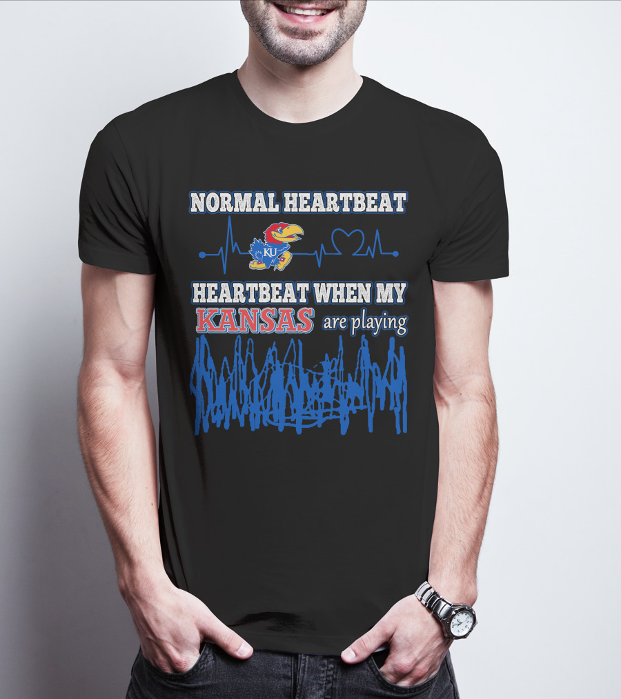 Normal Heartbeat Heartbeat When My Kansas Jayhawks Are Playing T-Shirt