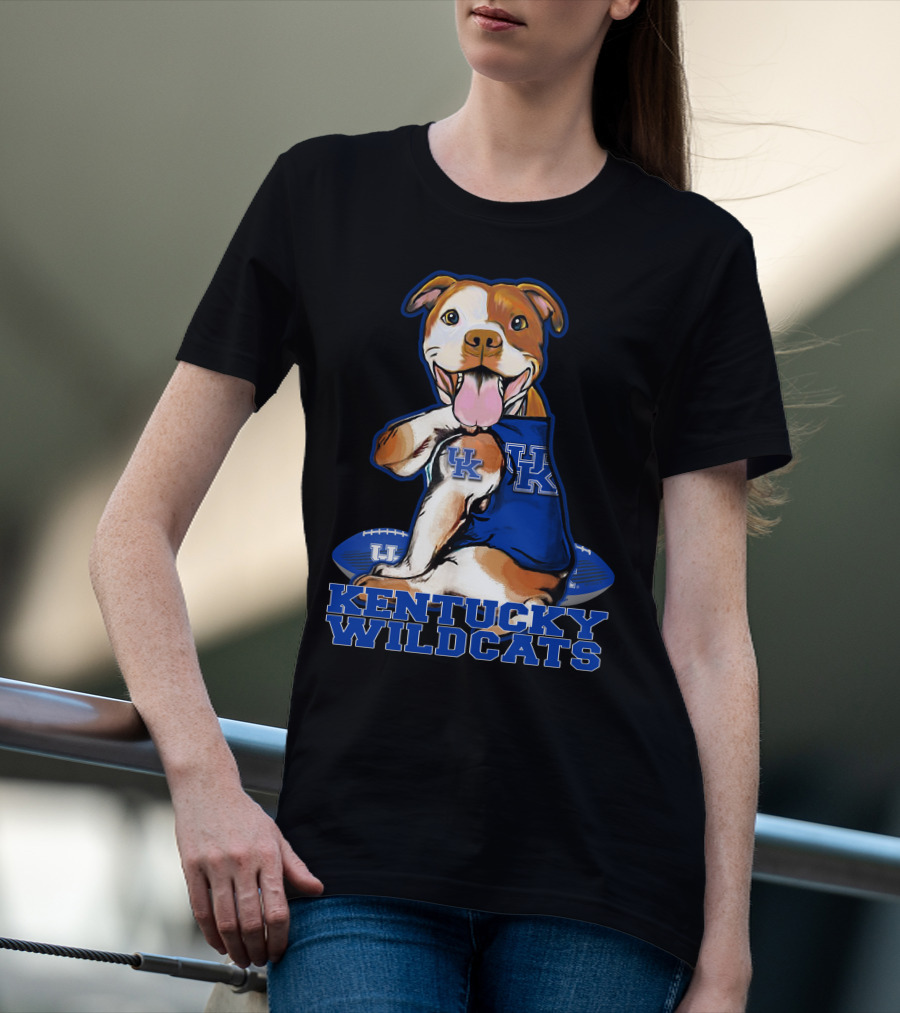 Kentucky Wildcats UK Pitbull Football Fan T-Shirt