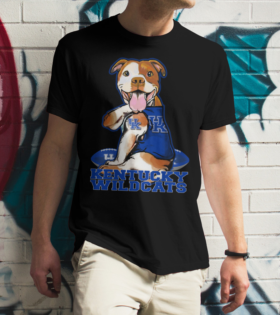 Kentucky Wildcats UK Pitbull Football Fan T-Shirt