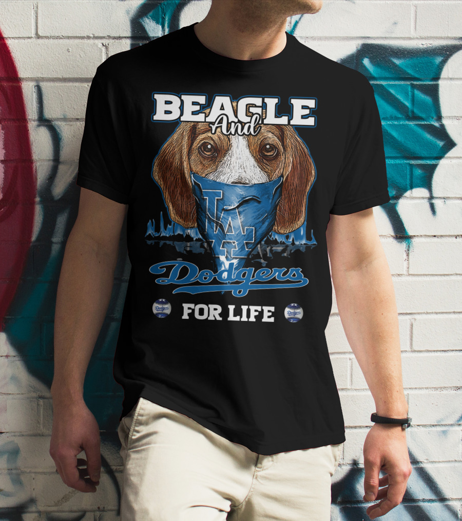 Beagle And Dodgers For Life Los Angeles T-Shirt
