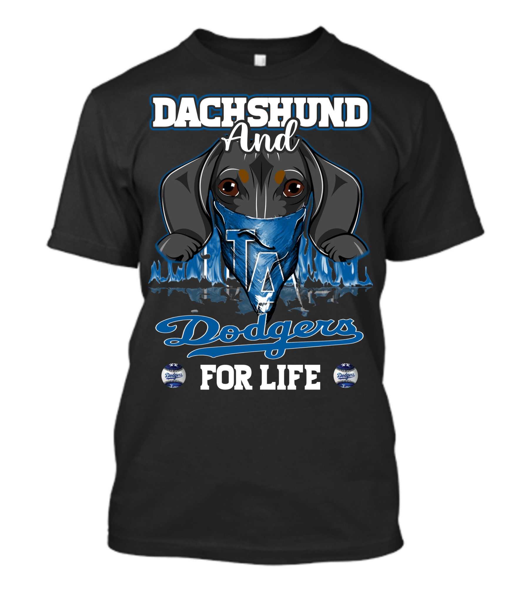 Dachshund And Dodgers LA For Life T-Shirt