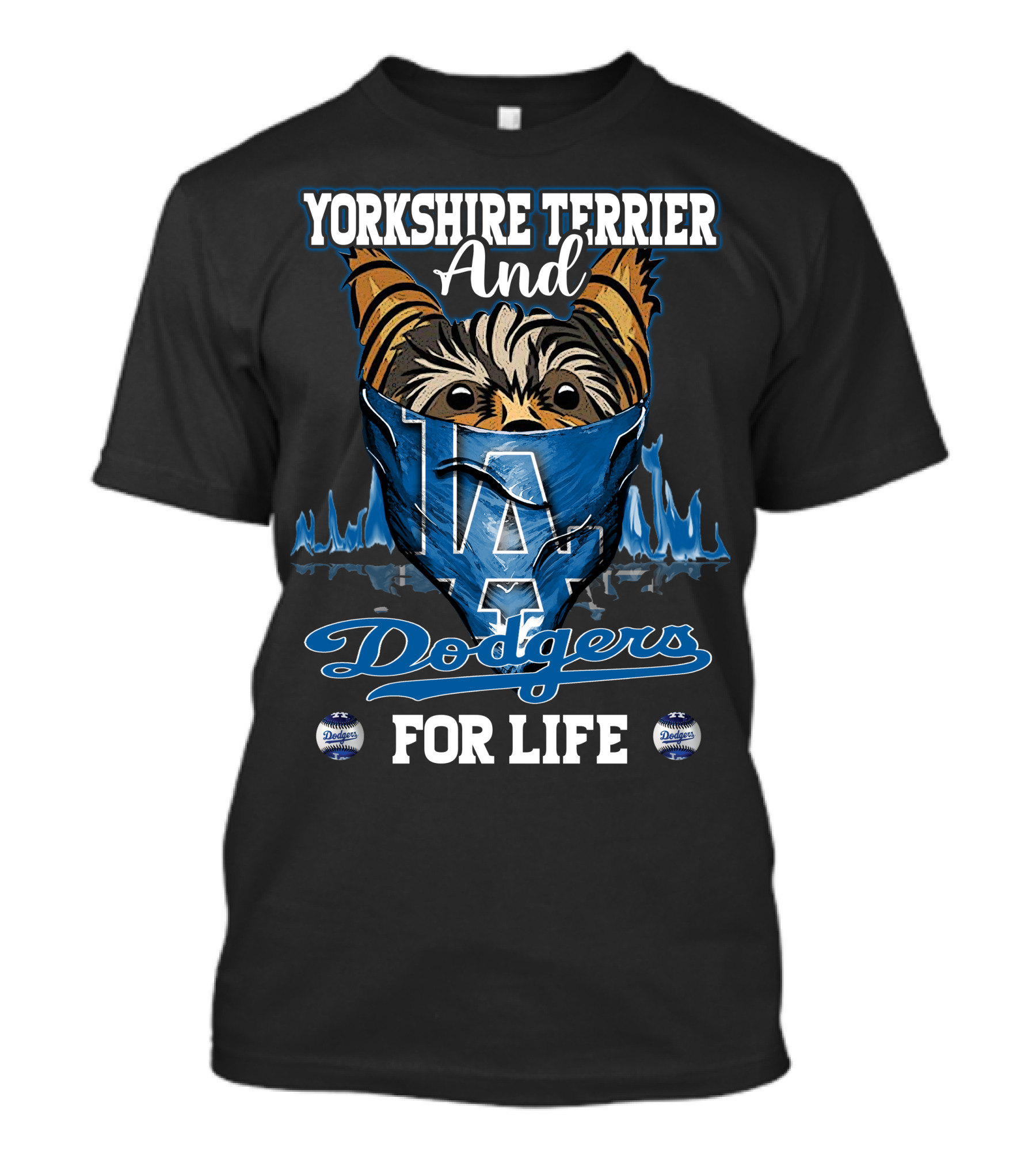 Yorkshire Terrier And Dodgers For Life T-Shirt