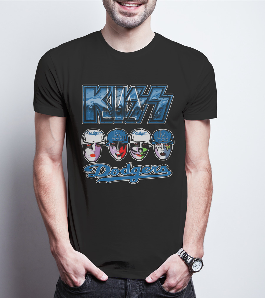 Kiss Los Angeles Dodgers Face Paint Baseball Collaboration T-Shirt