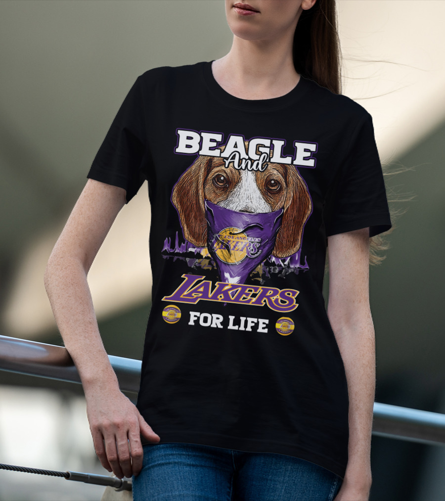 Beagle And Los Angeles Lakers For Life T-Shirt
