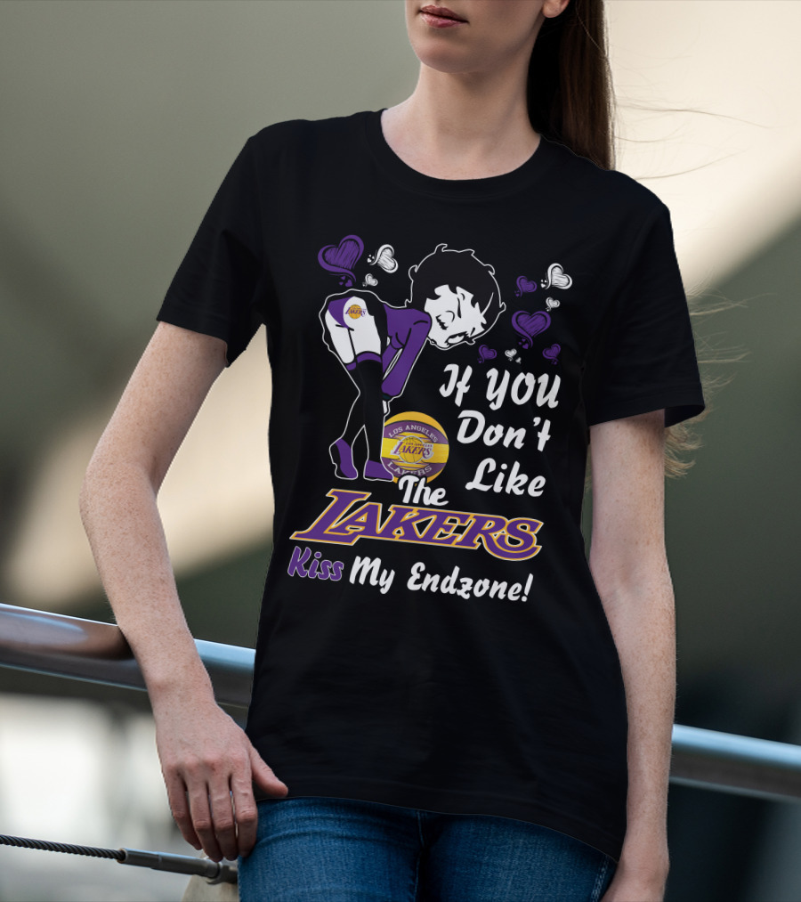 Betty Boop If You Don't Like The Los Angeles Lakers Kiss My Endzone‍‍‍‍‍‍‍‍‍‍‍‍‍‍‍‍‍ T-Shirt