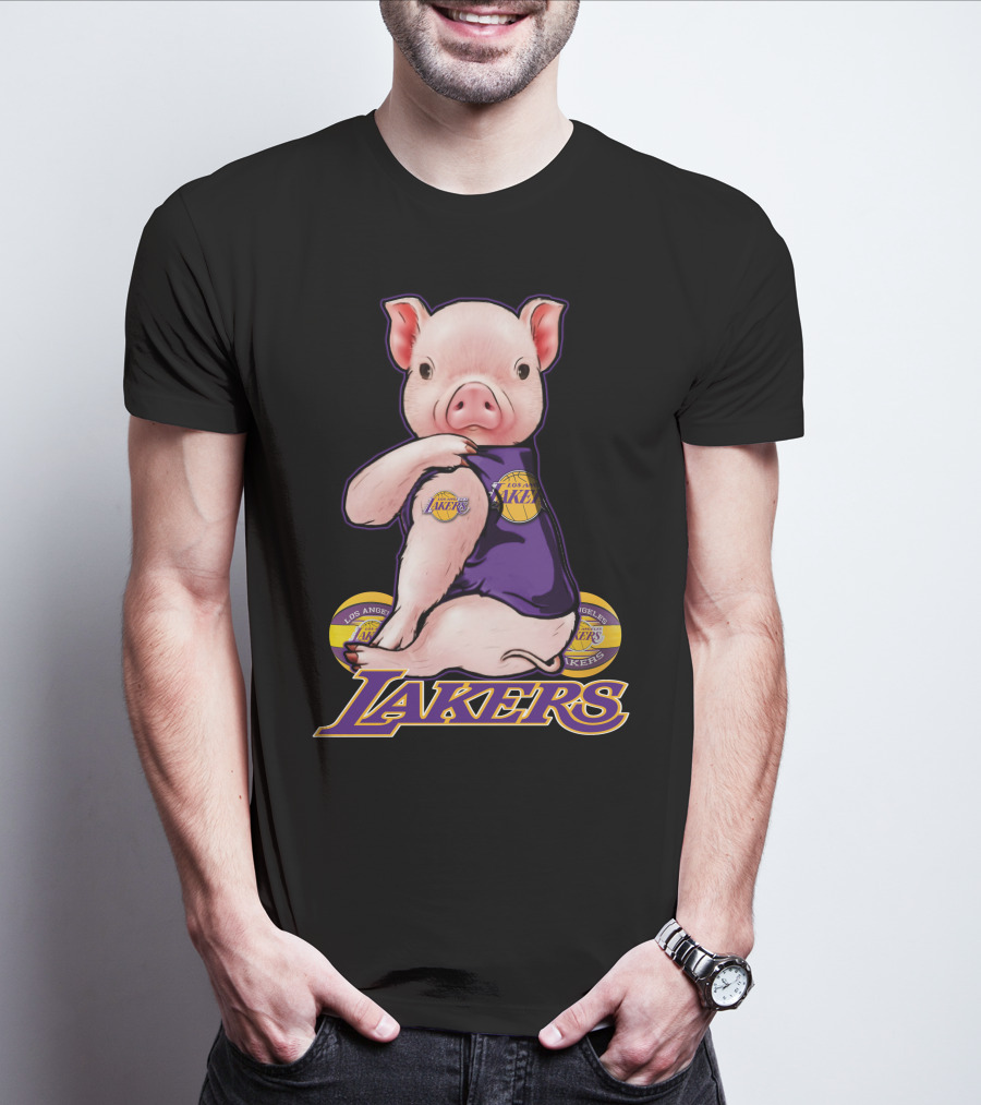 Los Angeles Lakers Pig In Team Jersey T-Shirt