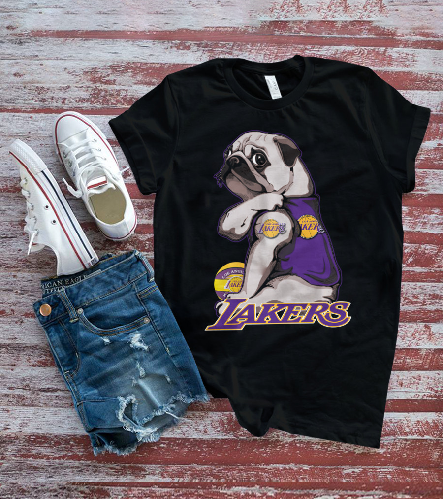 Pug Los Angeles Lakers Basketball T-Shirt