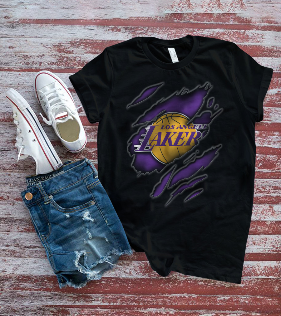 Los Angeles Lakers Torn Basketball Claw Marks T-Shirt