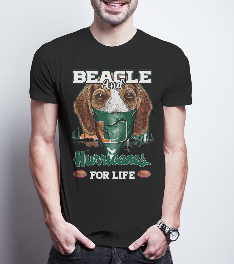 Beagle And Hurricanes For Life Miami Hurricanes U T-Shirt