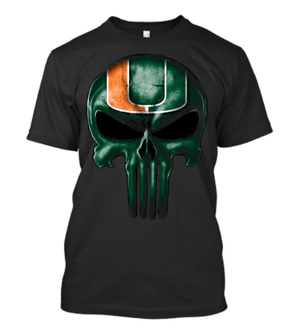 Miami Hurricanes Skull Punisher T-Shirt