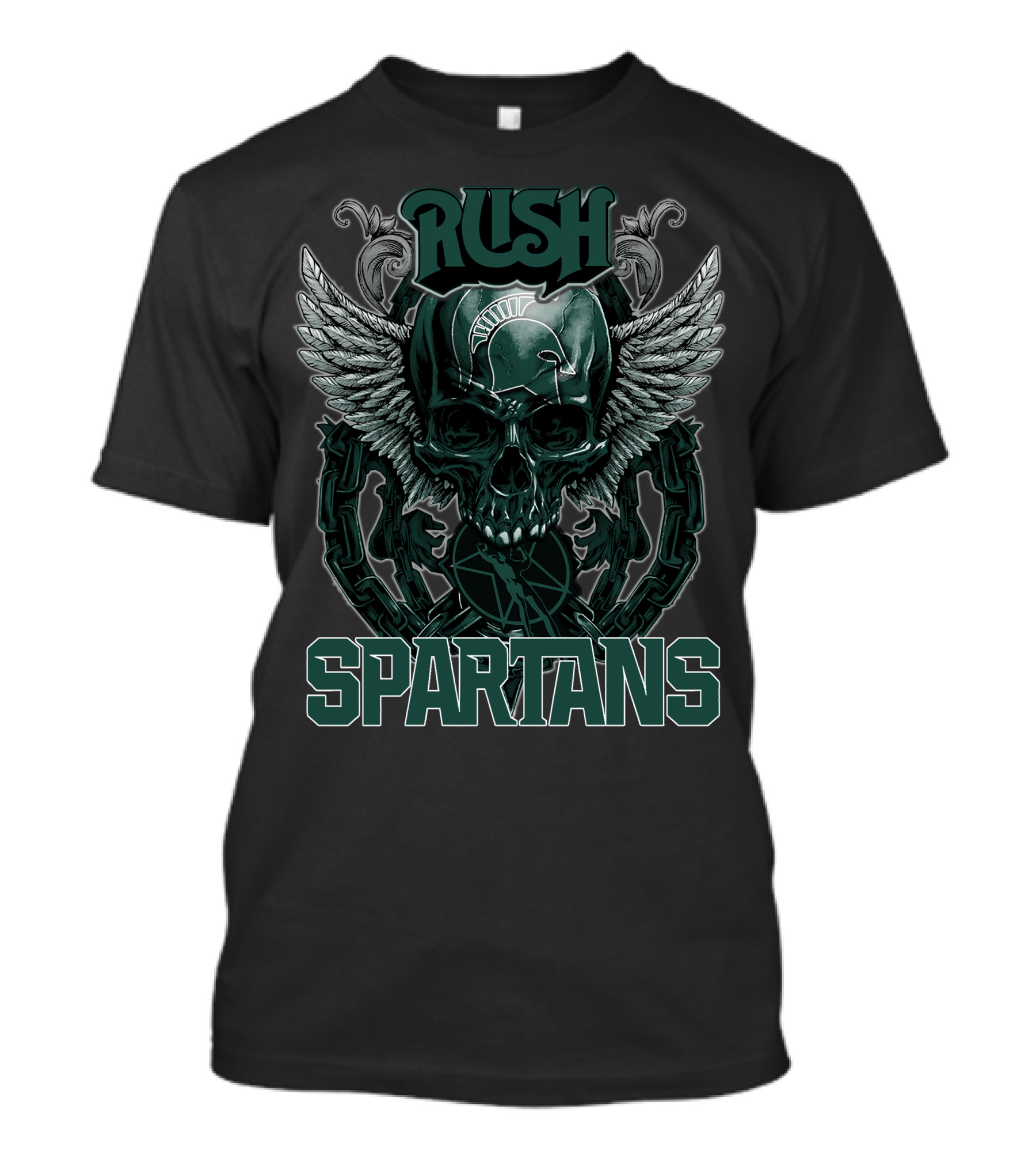 Rush Michigan State Spartans Winged Skull T-Shirt