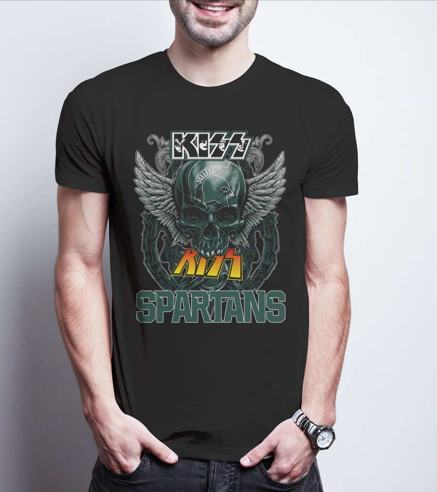 KISS Michigan State Spartans Skull Wings T-Shirt