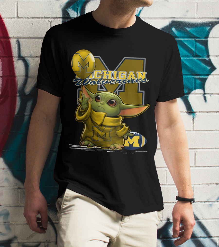 Yoda Michigan Wolverines Football Balloon T-Shirt