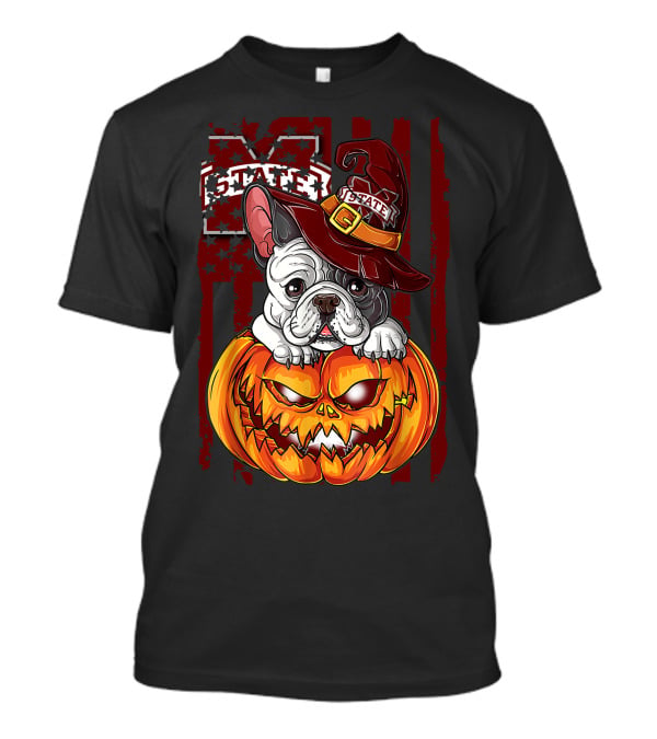 Hlw Bulldog Mississippi State Bulldogs Halloween Pumpkin Wizard Hat T-Shirt