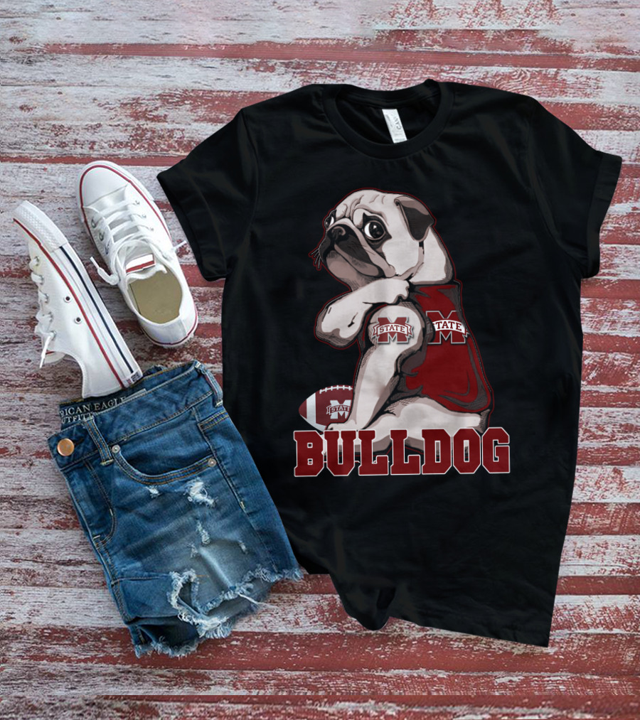 Pug Bulldogs Mississippi State Football State M T-Shirt