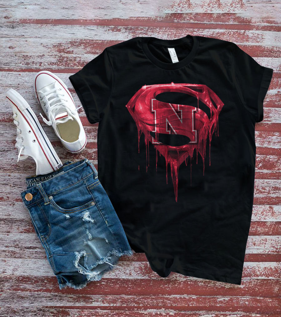 Dripping Nebraska Cornhuskers Superman T-Shirt