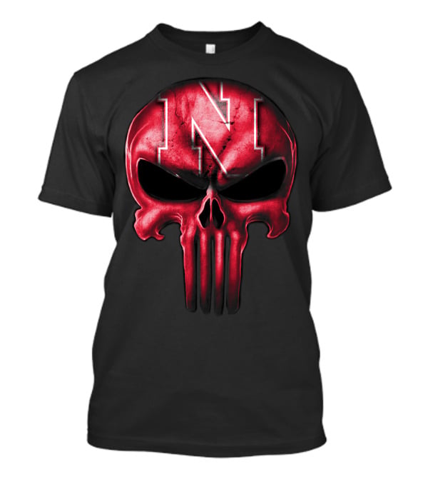 Skull Punisher Logo Nebraska Cornhuskers N T-Shirt
