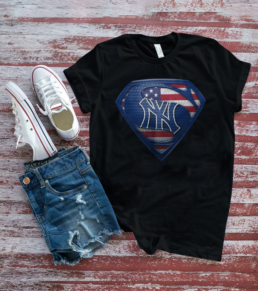 New York Yankees American Flag Superman T-Shirt